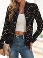 Geo Print Zipper Front Jacket