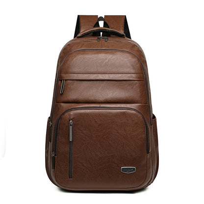 PU Soft Leather Backpack Large Capacity Men
