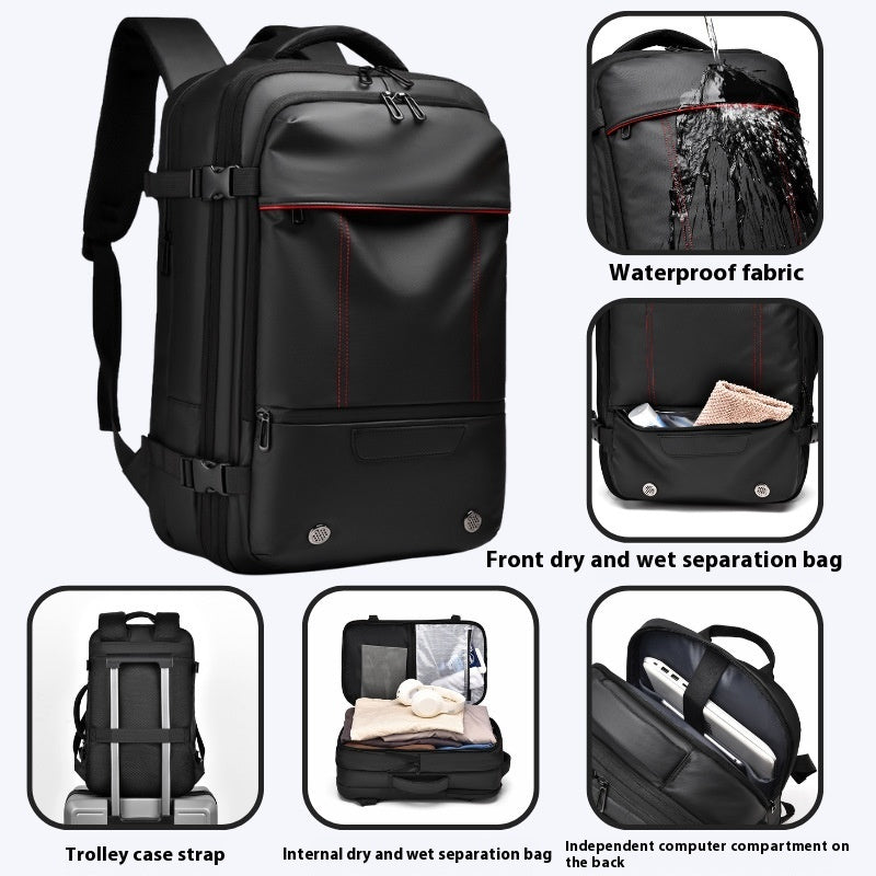 Large Capacity Expansion Multifunctional Vacuum Compression Backpack For Men