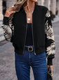 Women's Simple Printed Full-zip Cardigan Coat