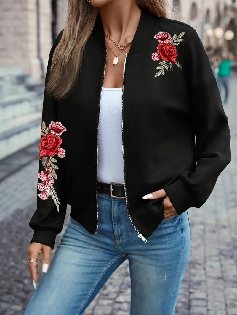 Women's Simple Printed Full-zip Cardigan Coat