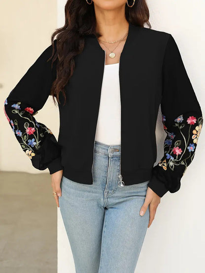 Women's Simple Printed Full-zip Cardigan Coat