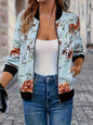 Women's Simple Printed Full-zip Cardigan Coat