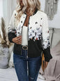 Women's Simple Printed Full-zip Cardigan Coat