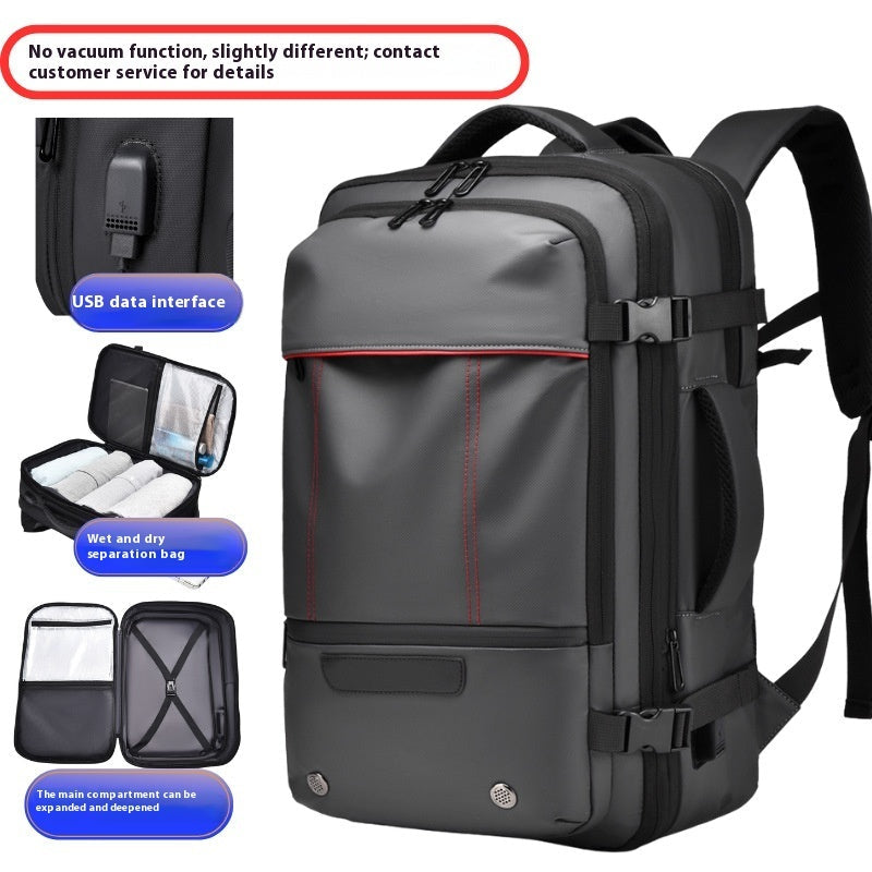 Large Capacity Expansion Multifunctional Vacuum Compression Backpack For Men