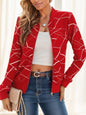 Geo Print Zipper Front Jacket